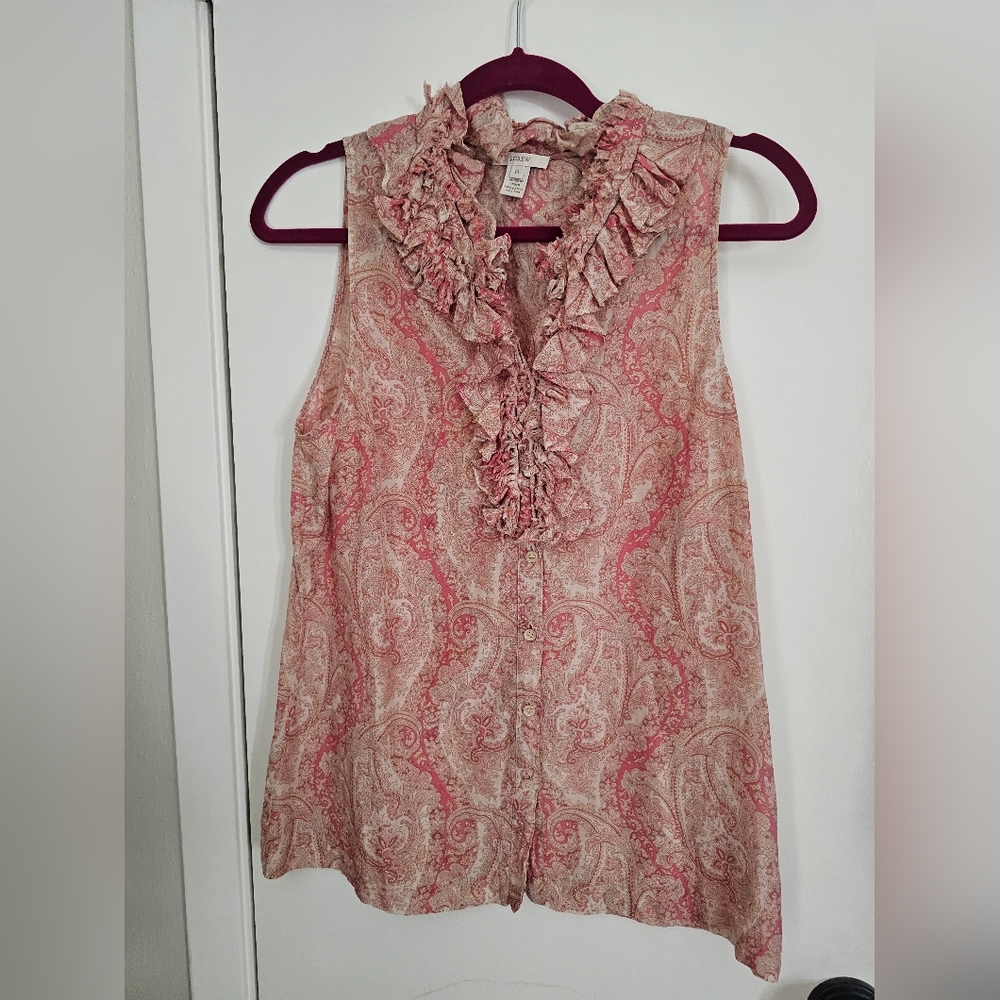 J.Crew Paisley Silk Blend Blouse